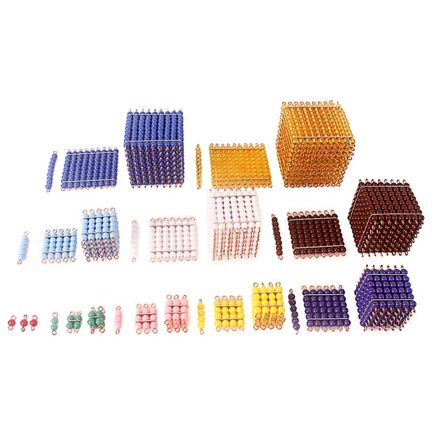 Kids Toy Montessori Colorful Beads Cubes Thousands Squares Materials Digitals 1-1000 Math Toys for Children Early Educational