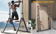 Foldable Power Tower Dip Station Pull Up Bar Station Adjustable Multifunction Fitness Tower Station Training Equipment Home Outd