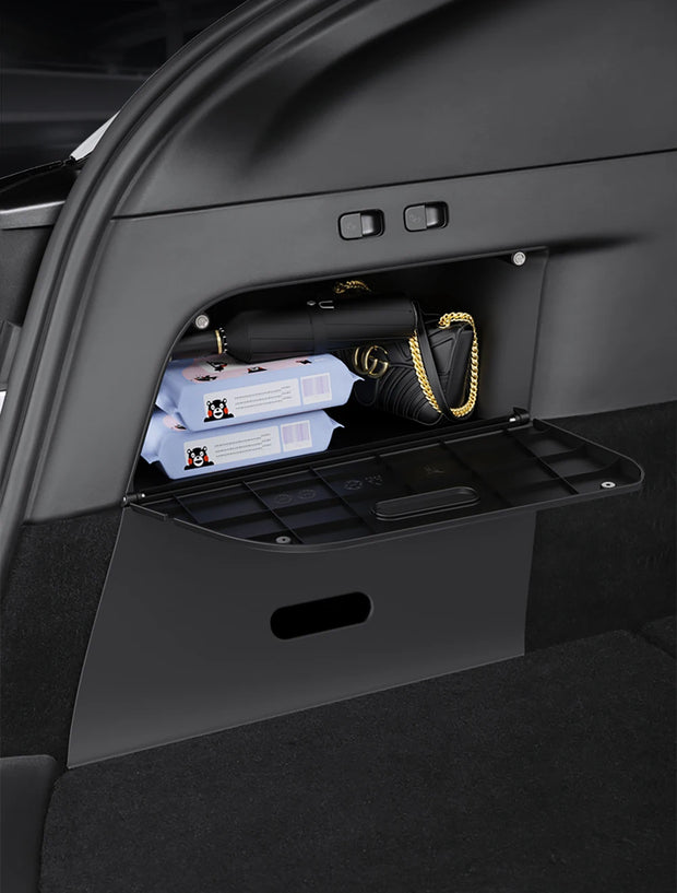 YZ For Tesla Rear 2023 Model Y Trunk Organizer Side Storage Box,Waterproof Odorless Garbage Bins Car Accessories