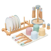 Wooden Simulation Western Tableware Set Pretend Play House Toys Children Kitchen Toy Set Kids Educational Toy Girl Birthday Gift