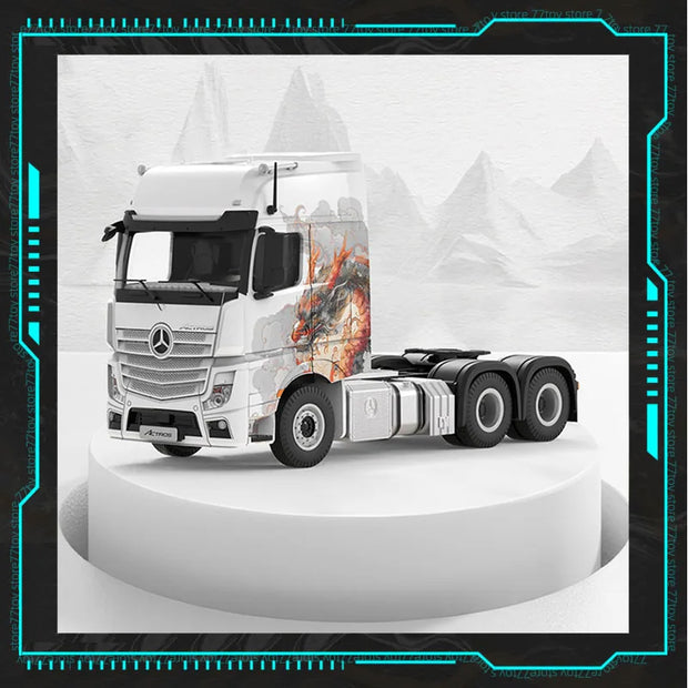 1: 64 Large Truck Front Simulated Transport Alloy Model Trailer White Classic Bruce Lee Perka Toy Boy Children'S Gift