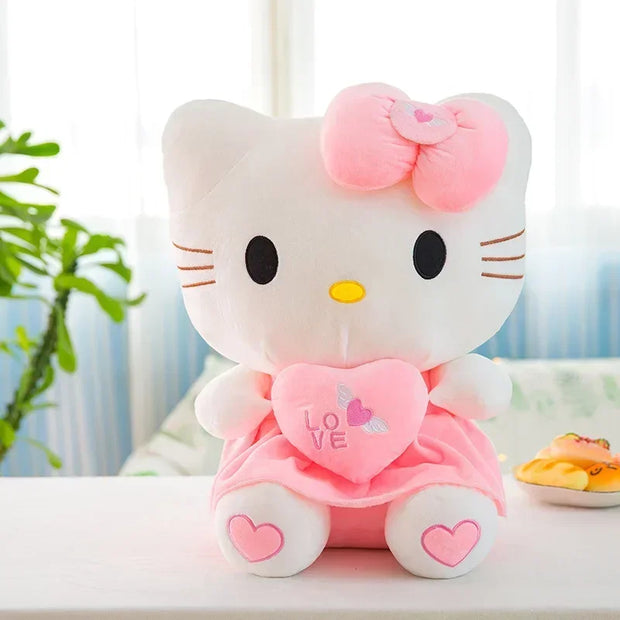 75cm Sanrio Kawaii Hello Kitty Plush Toy Pink Bow Dress Plushies Stuffed Animal Decoration Pillow Kids Birthday Christmas Gift