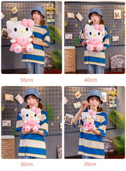 75cm Sanrio Kawaii Hello Kitty Plush Toy Pink Bow Dress Plushies Stuffed Animal Decoration Pillow Kids Birthday Christmas Gift