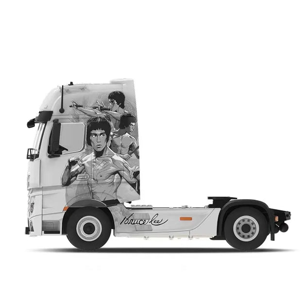 1: 64 Large Truck Front Simulated Transport Alloy Model Trailer White Classic Bruce Lee Perka Toy Boy Children'S Gift