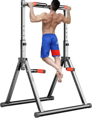 Foldable Power Tower Dip Station Pull Up Bar Station Adjustable Multifunction Fitness Tower Station Training Equipment H