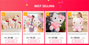 75cm Sanrio Kawaii Hello Kitty Plush Toy Pink Bow Dress Plushies Stuffed Animal Decoration Pillow Kids Birthday Christmas Gift