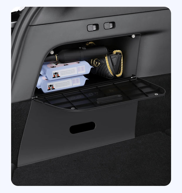 YZ For Tesla Rear 2023 Model Y Trunk Organizer Side Storage Box,Waterproof Odorless Garbage Bins Car Accessories