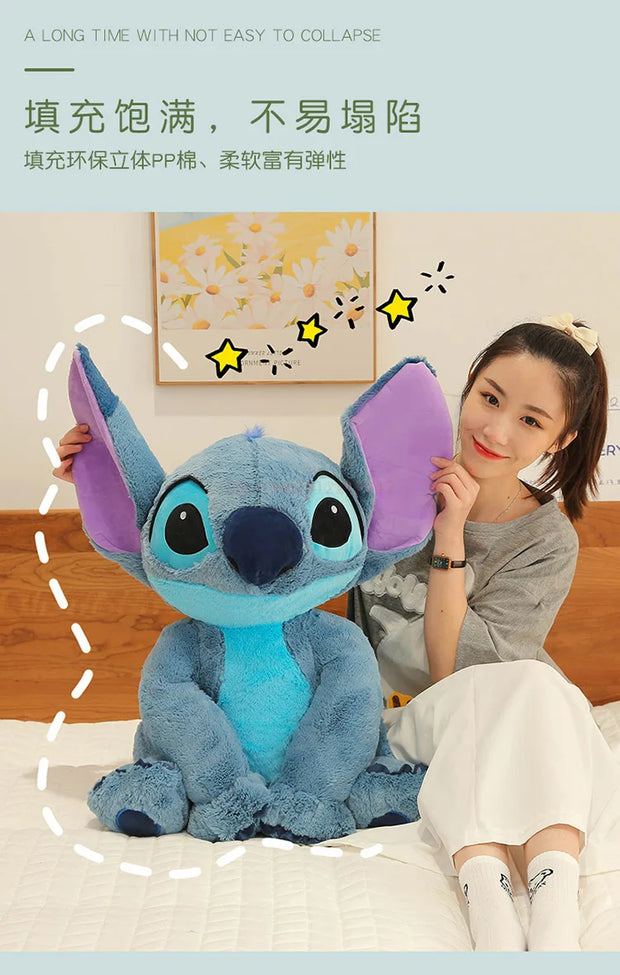 30/45/60/80/110cm Disney Anime Lilo &Stitch Plush Toy Cartoon Cute Angel Stich Animal Peluche Figura Kids Stuffed Plush Toy Gift