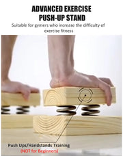 Wood Push Up Stand for Advanced Training Plank Support Handstands Wrist Arm Strength Exercise Fitness Home Gym Equipment